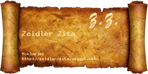 Zeidler Zita névjegykártya