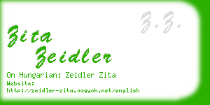 zita zeidler business card